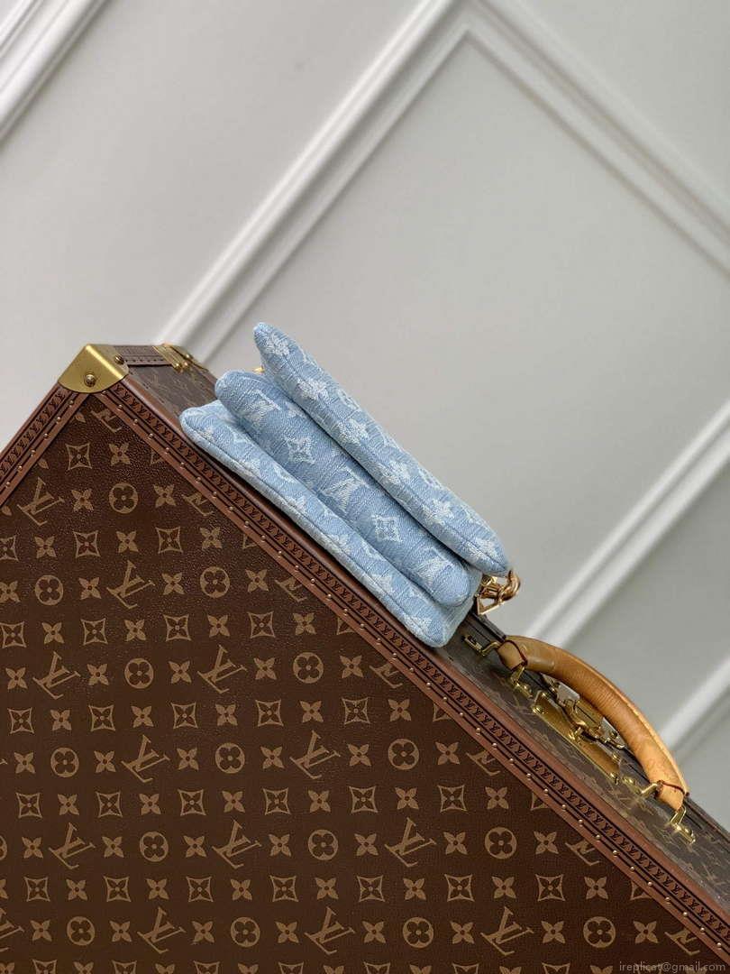 LV M11401 Louis Vuitton Coussin BB Handbag Sky Blue Denim