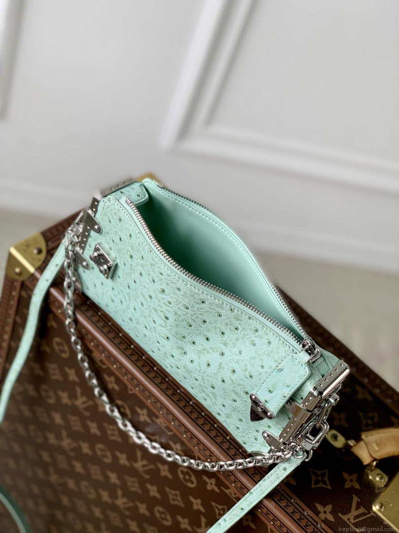 LV M25445 Louis Vuitton Slim Trunk Bag Ostrich Pattern Fruit green