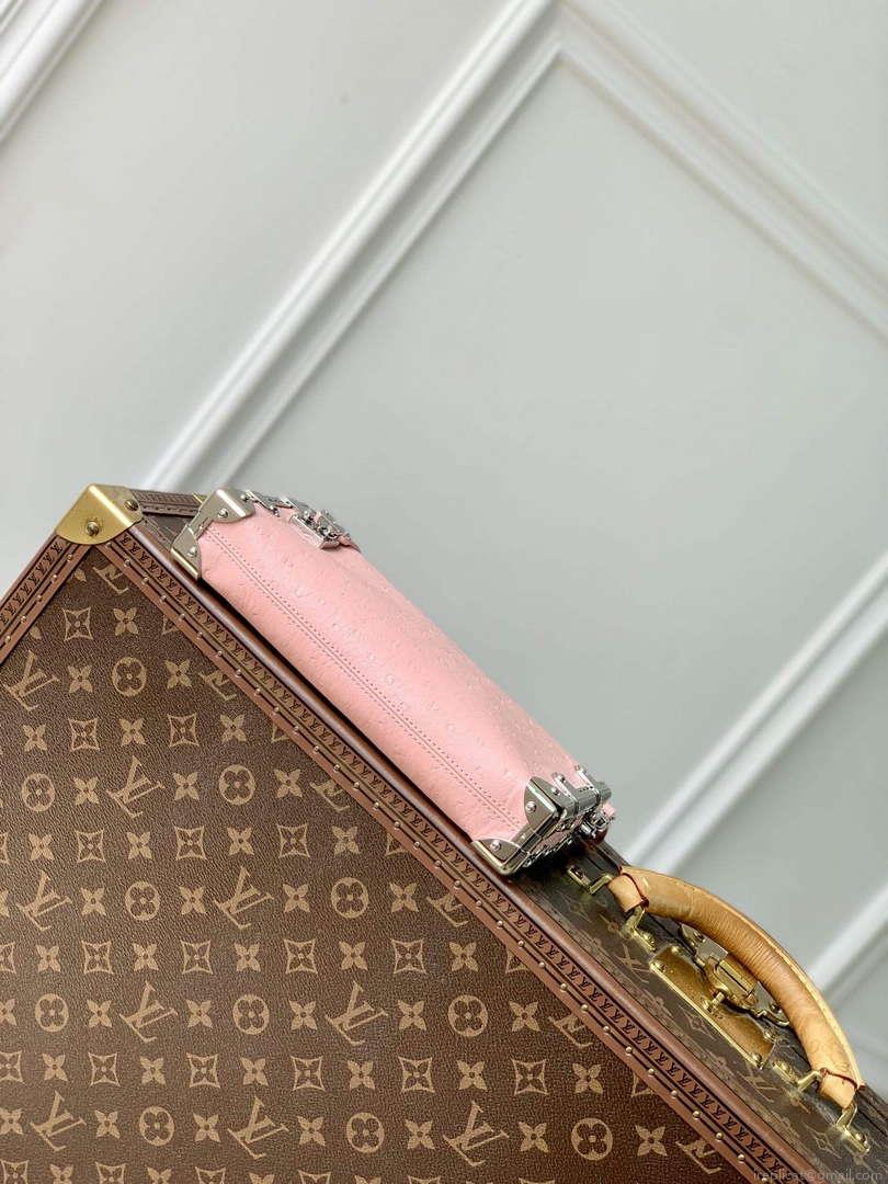LV M25445 Louis Vuitton Slim Trunk Bag Ostrich Pattern Pink