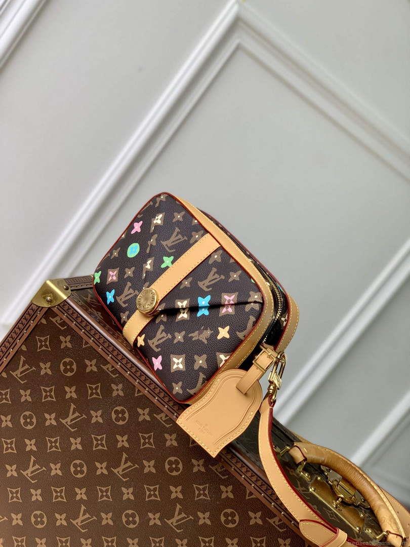 LV M24820 Louis Vuitton Envelope Messenger Cross-body Bag Chocolate