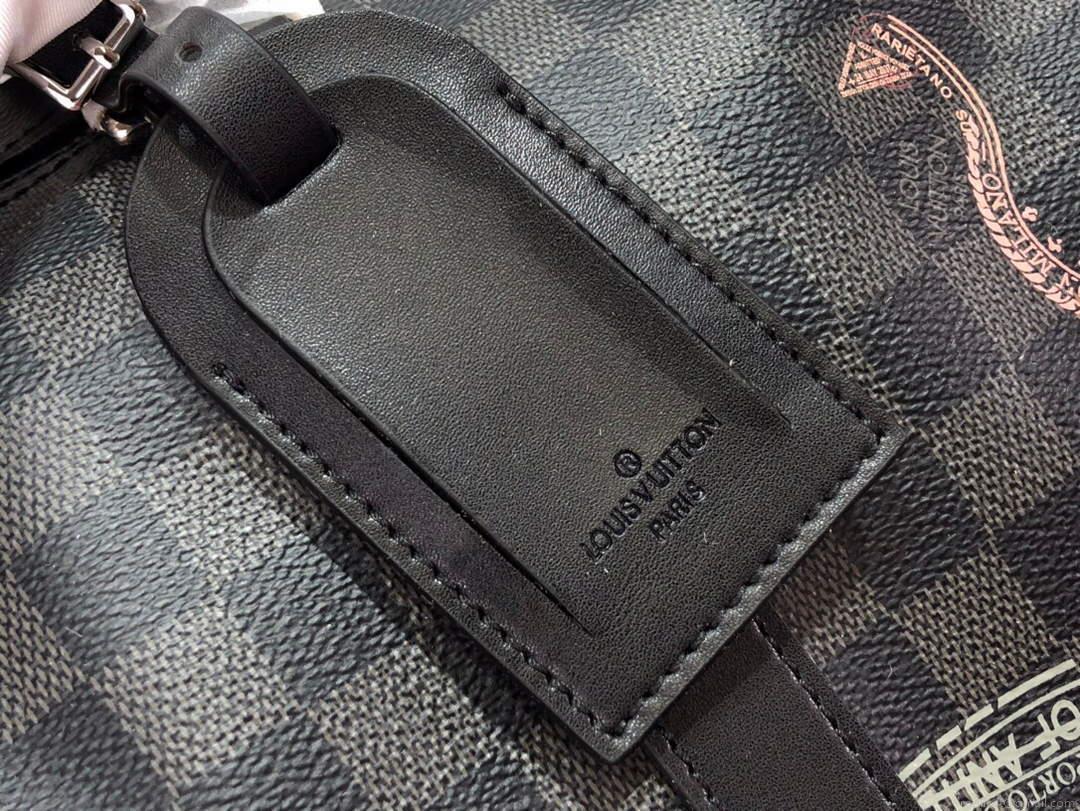 LV N45281 Louis Vuitton Keepall 50B Travel Bag Black