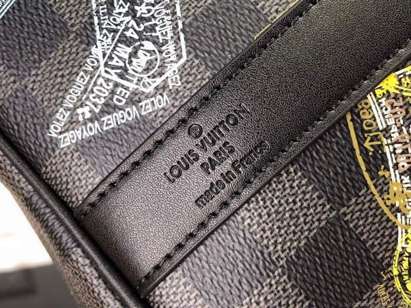 LV N45281 Louis Vuitton Keepall 50B Travel Bag Black