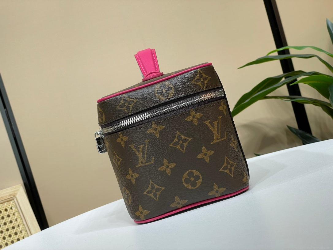 Louis Vuitton LV M44495 Nice Mini Vanity Case Monogram canvas Rose Red