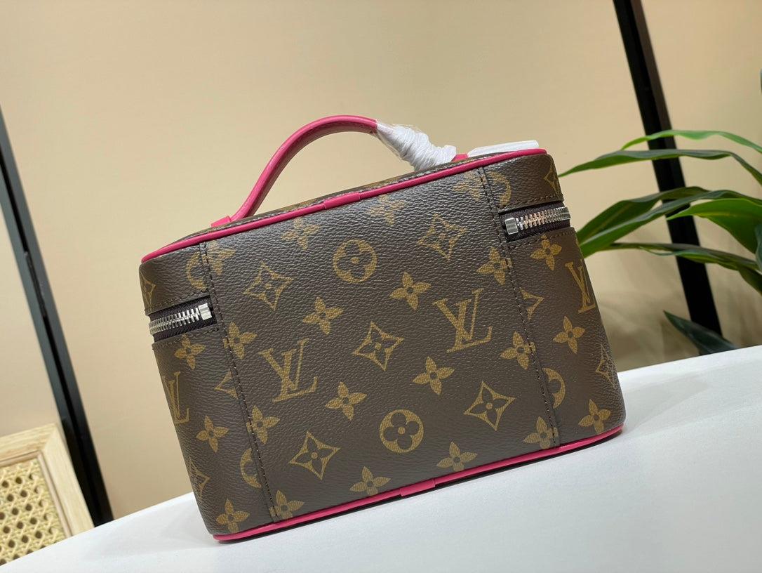 Louis Vuitton LV M44495 Nice Mini Vanity Case Monogram canvas Rose Red