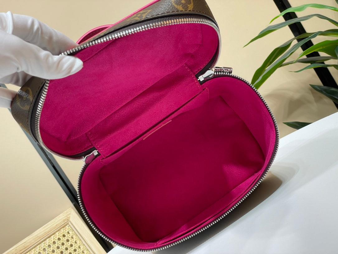 Louis Vuitton LV M44495 Nice Mini Vanity Case Monogram canvas Rose Red