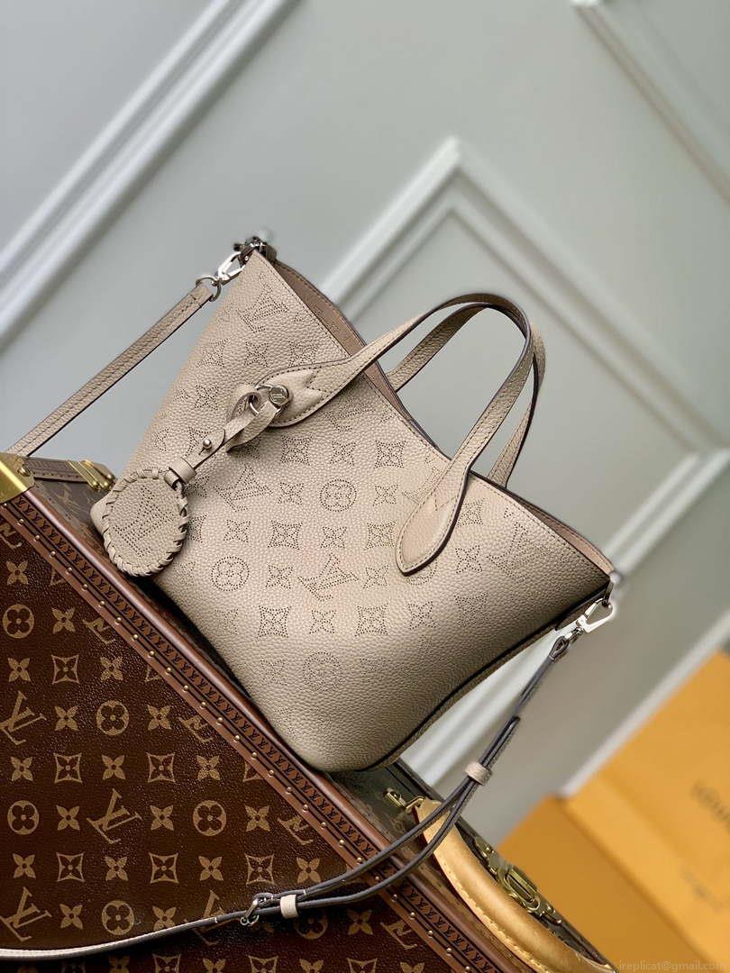 LV M21849 Louis Vuitton Blossom PM Mahina Tote Bag Galet