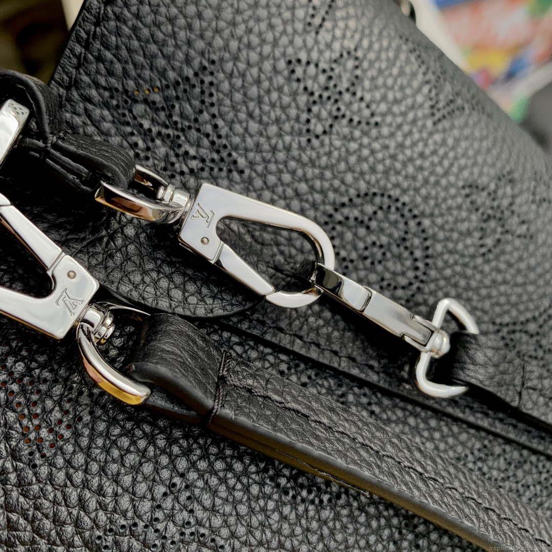 LV M21848 Louis Vuitton Blossom PM Mahina Tote Bag Black