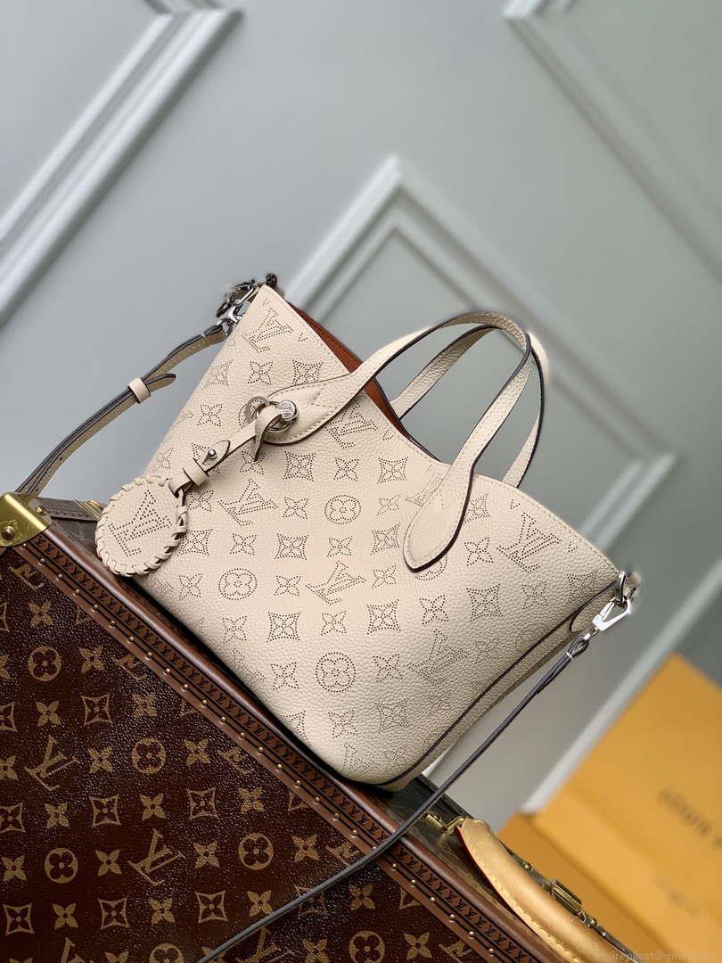 LV M21909 Louis Vuitton Blossom PM Mahina Tote Bag Beige
