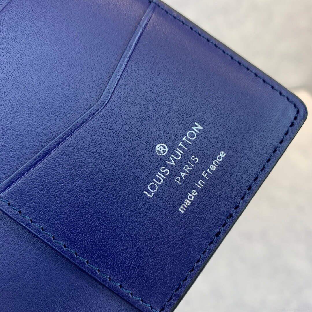 LV M81413 Louis Vuitton Pocket Organizer Other Leathers Blue