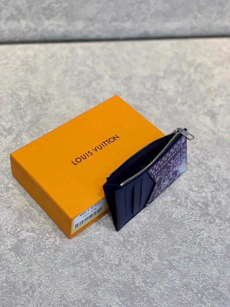 LV M81432 Louis Vuitton Coin Card Holder Other Leathers Blue