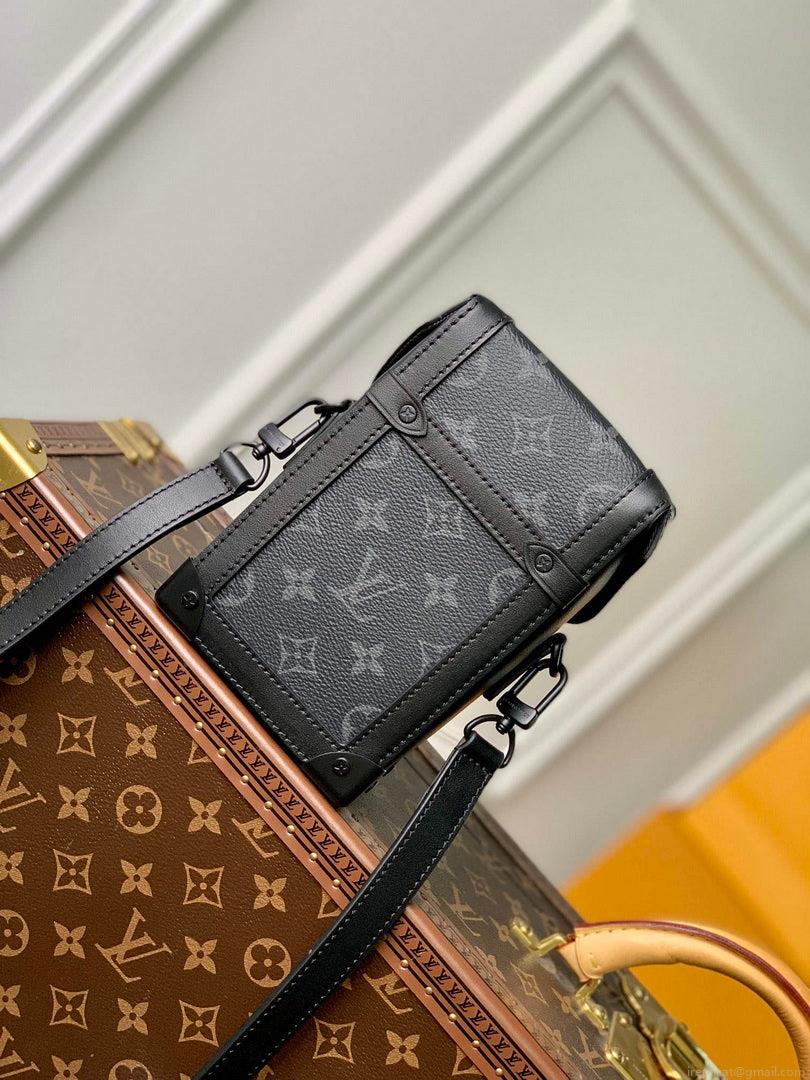 LV M82077 Louis Vuitton Vertical Trunk Wearable Wallet Black Flowers