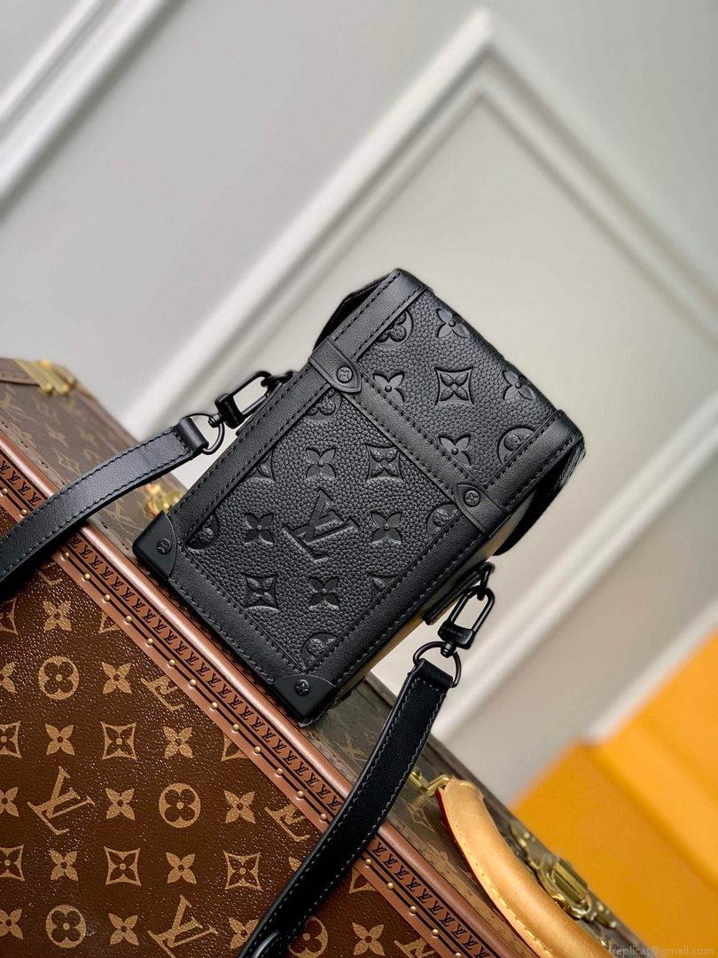 LV M82077 Louis Vuitton Vertical Trunk Wearable Wallet black embossed