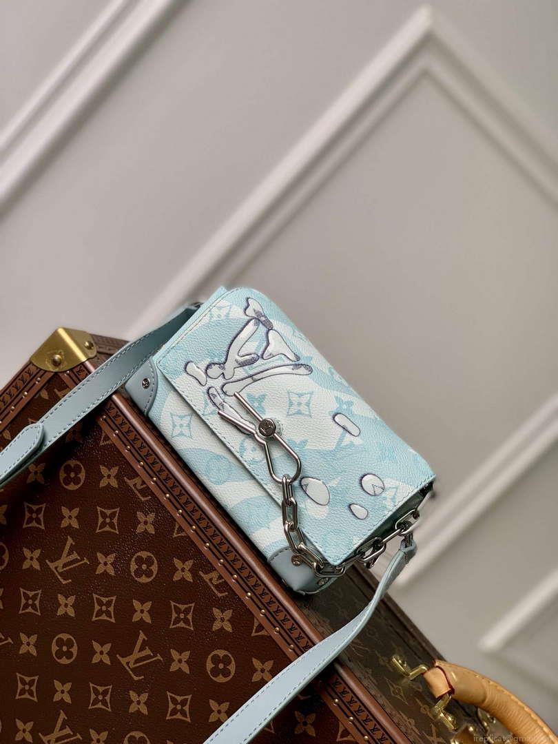 LV M22637 Louis Vuitton Steamer Wearable Wallet Crystal Blue