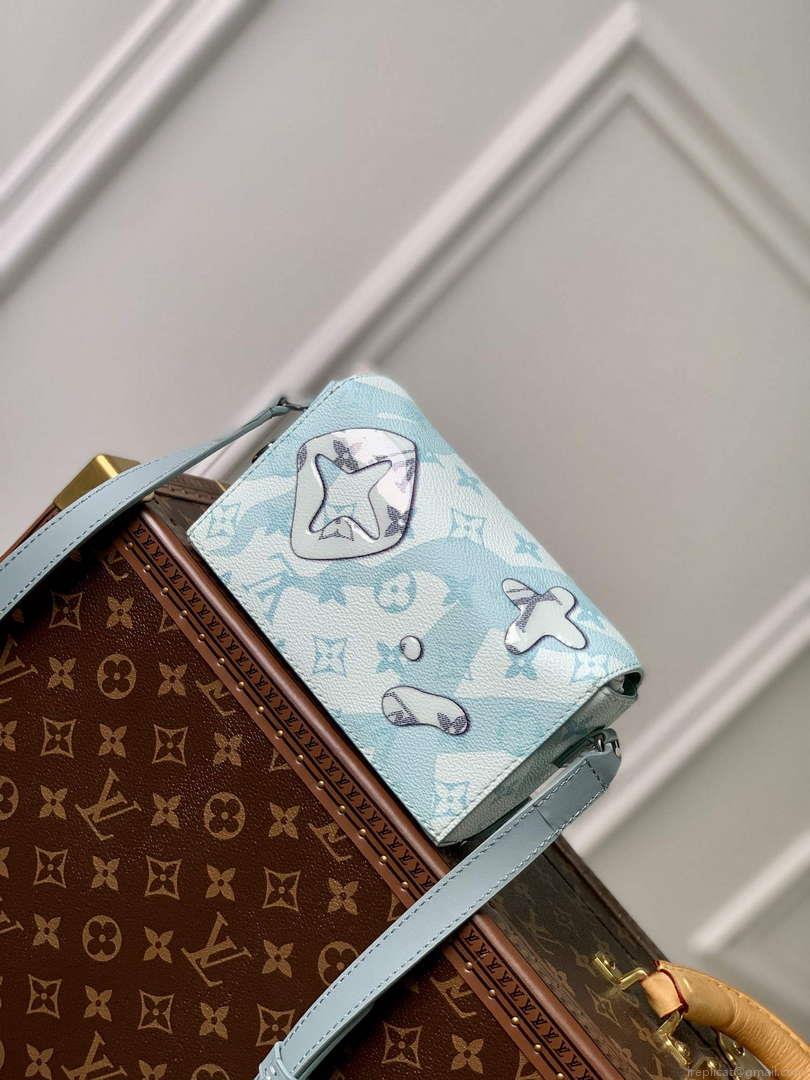 LV M22637 Louis Vuitton Steamer Wearable Wallet Crystal Blue