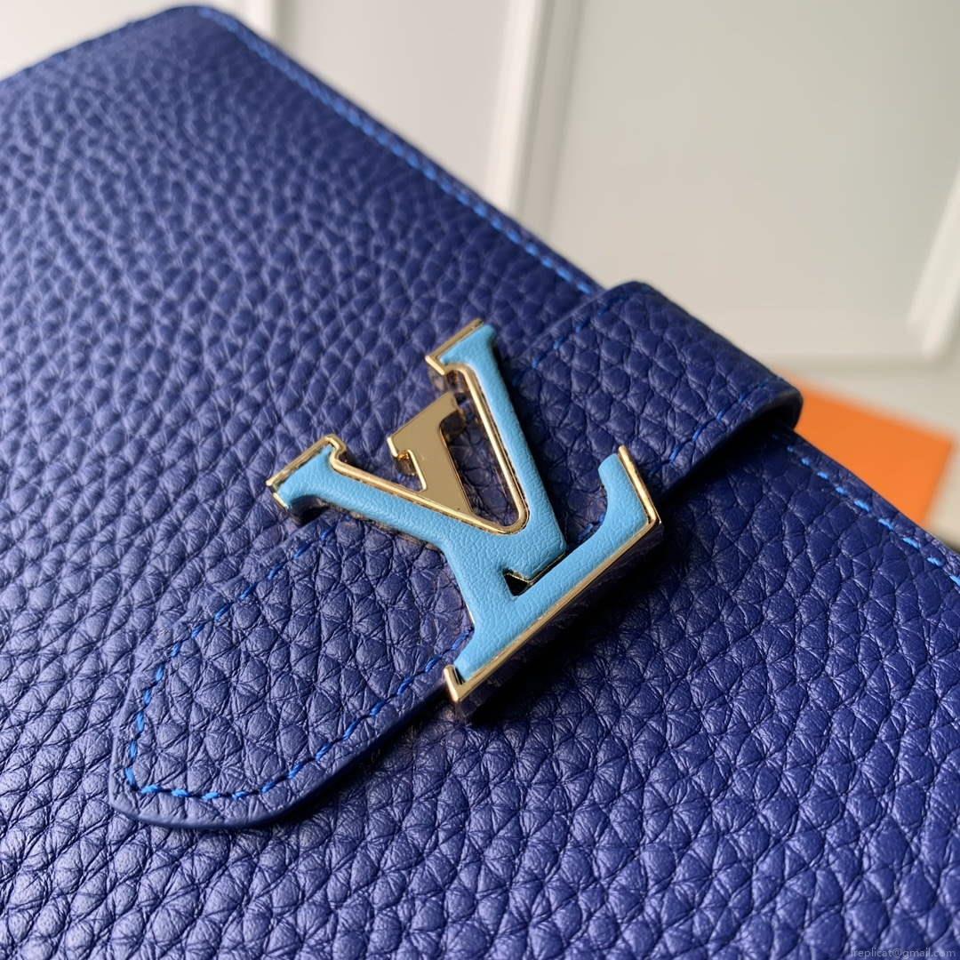 LV M82441 Louis Vuitton LV Vertical Wallet Blue