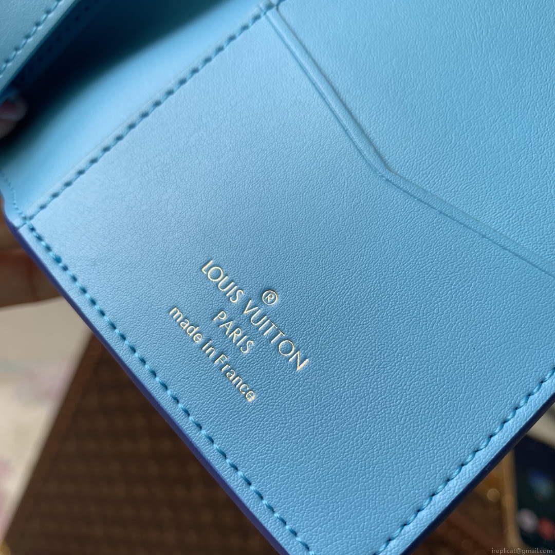 LV M82441 Louis Vuitton LV Vertical Wallet Blue