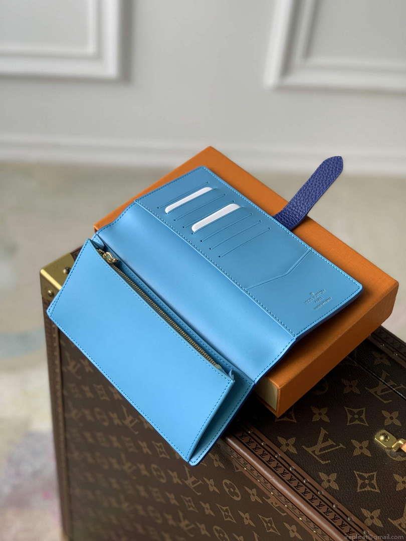 LV M82441 Louis Vuitton LV Vertical Wallet Blue