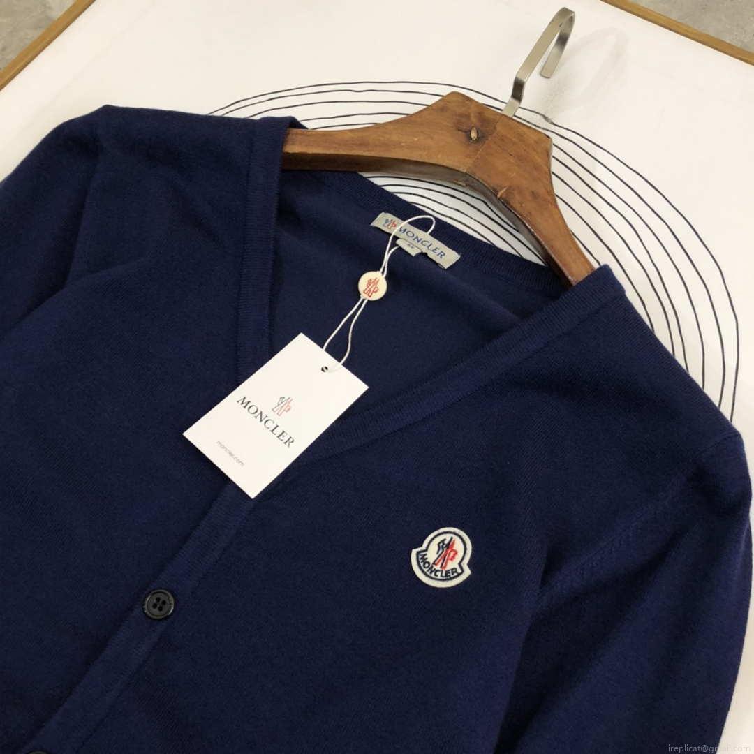 Moncler Men’s H10919C00021 Designer Logo Wool Blend Cardigans Sweater M70013