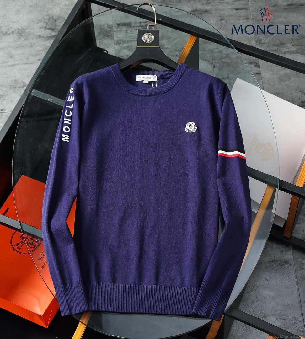 Moncler Men’s H10919C00021 Designer Logo Wool Blend Cardigans Sweater M70016