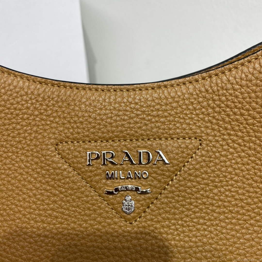 Prada Leather hobo bag 1BC073 Tan