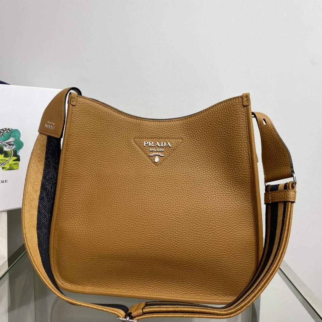 Prada Leather hobo bag 1BC073 Tan