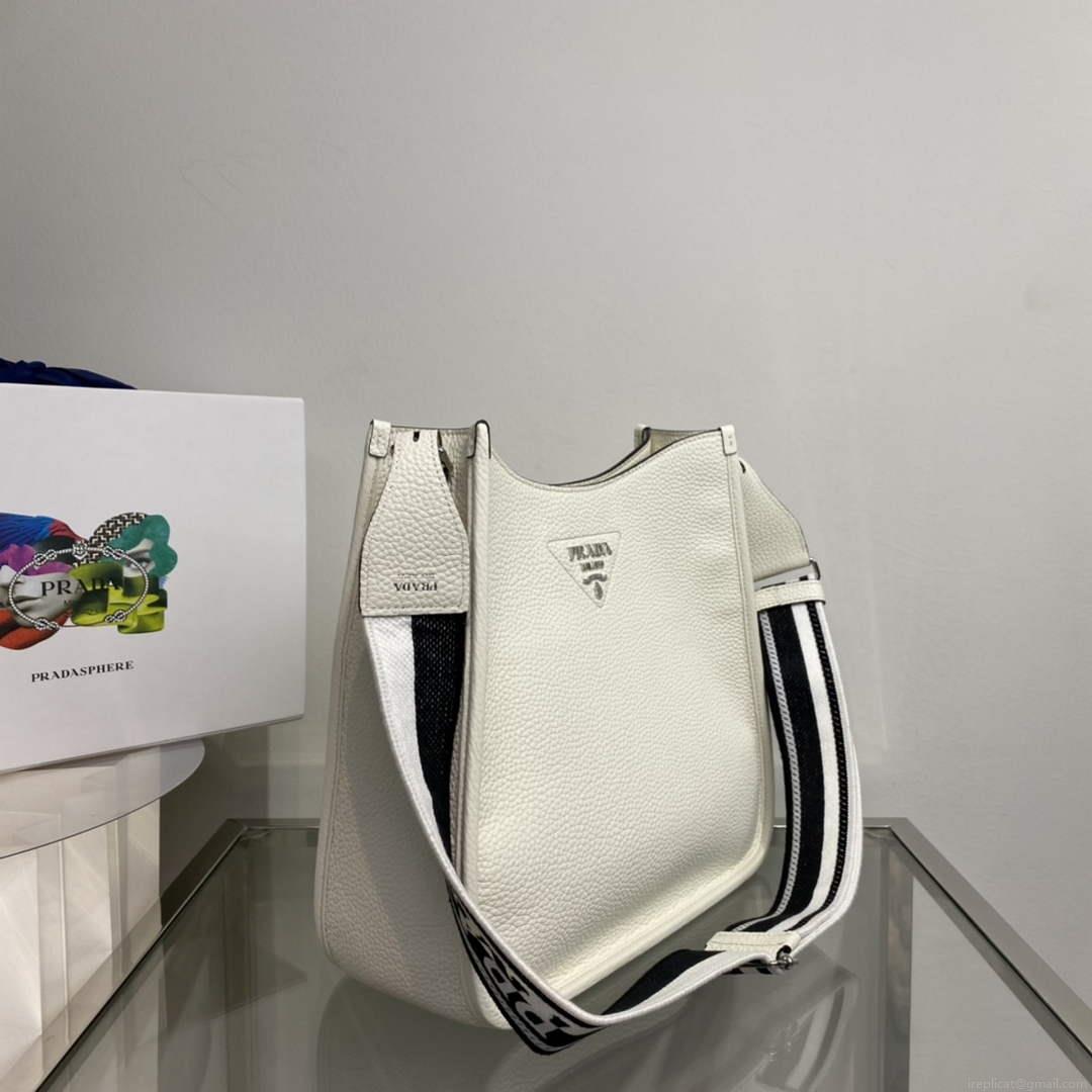 Prada Leather hobo bag 1BC073 white