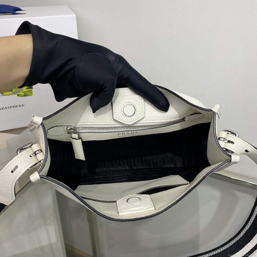 Prada Leather hobo bag 1BC073 white