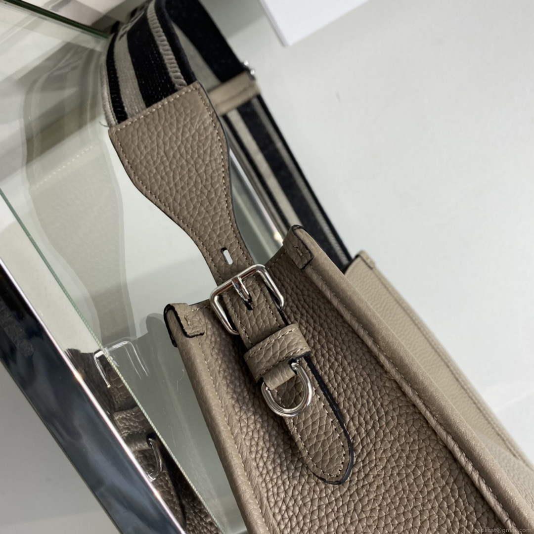 Prada Leather hobo bag 1BC073 Clay Gray