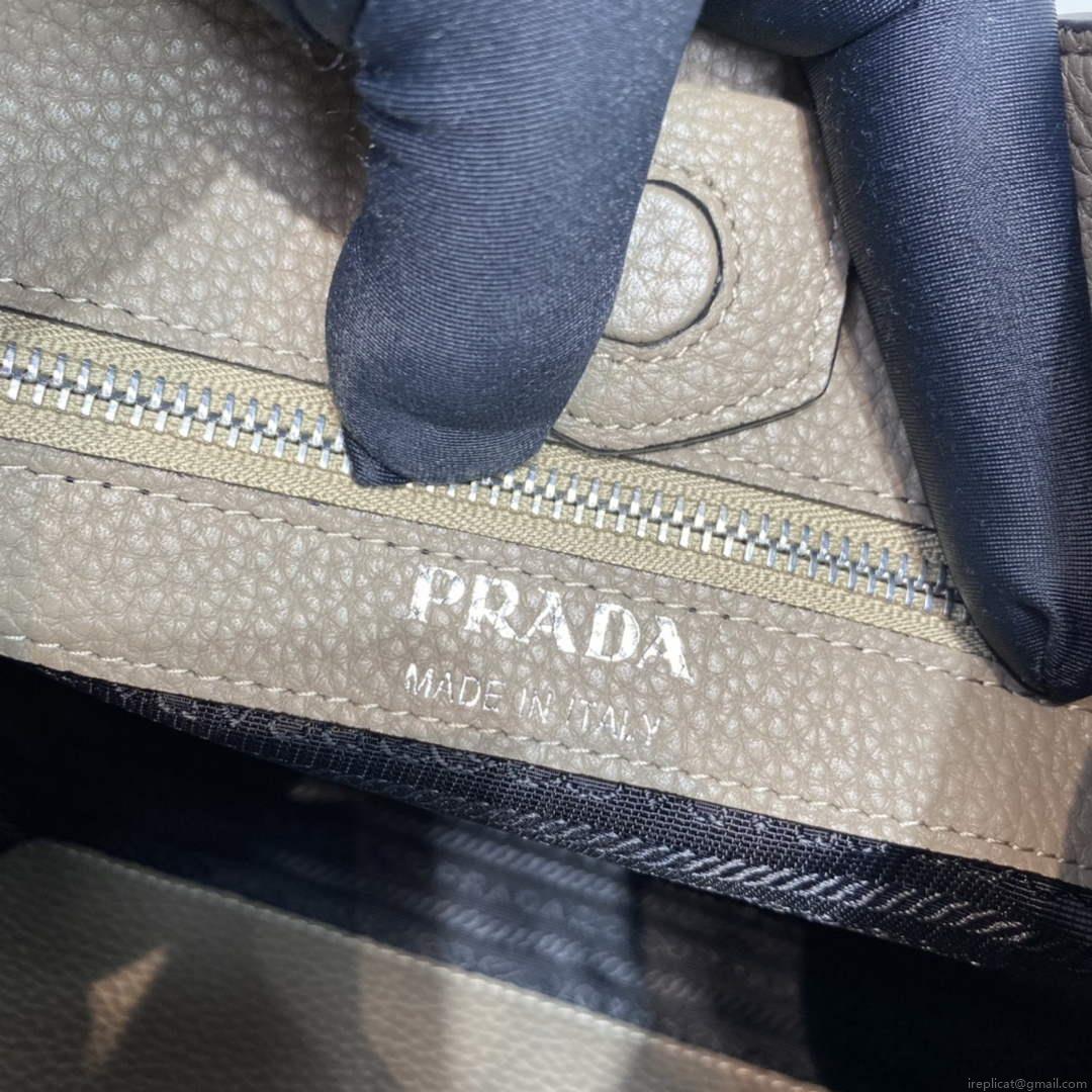 Prada Leather hobo bag 1BC073 Clay Gray