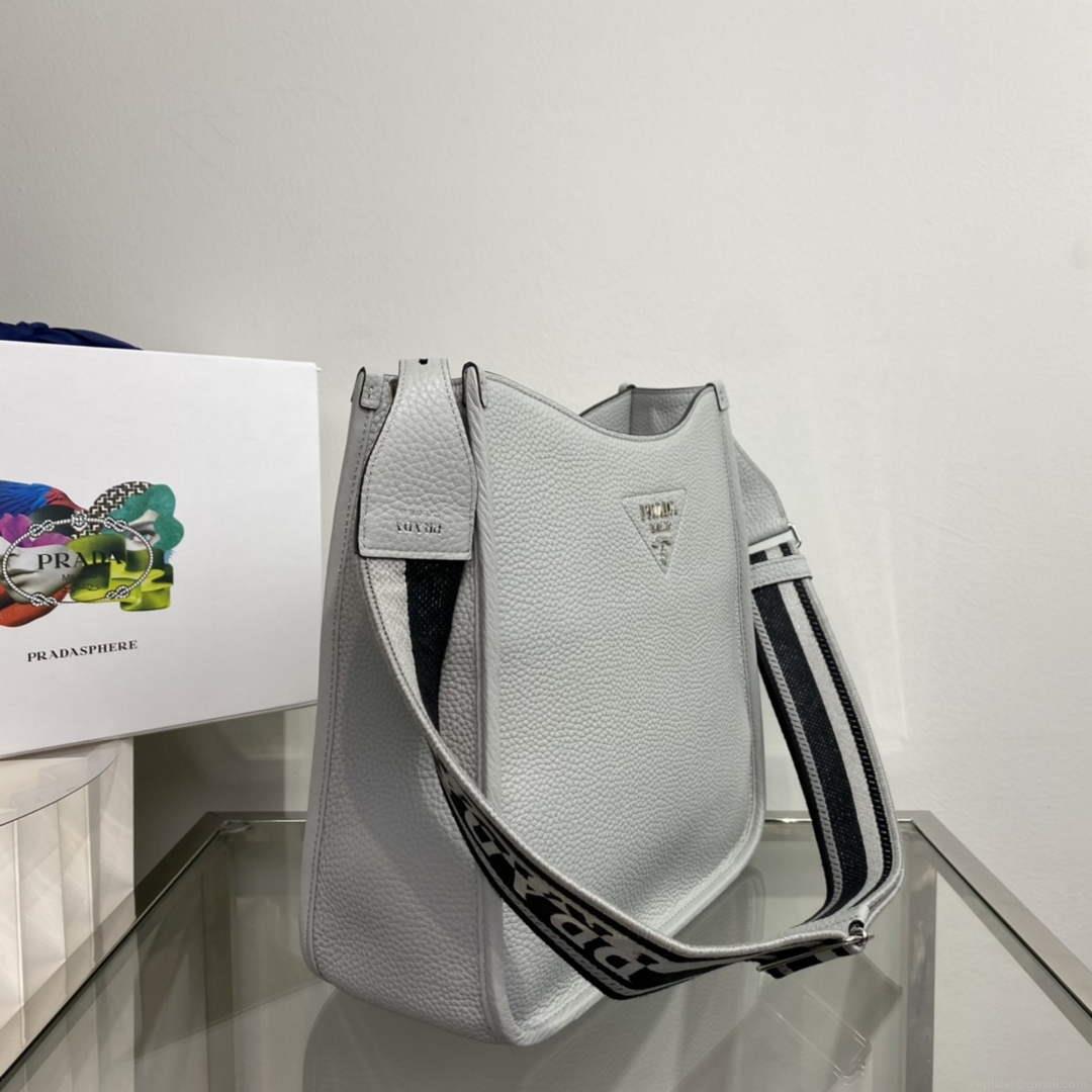 Prada Leather hobo bag 1BC073 Gray