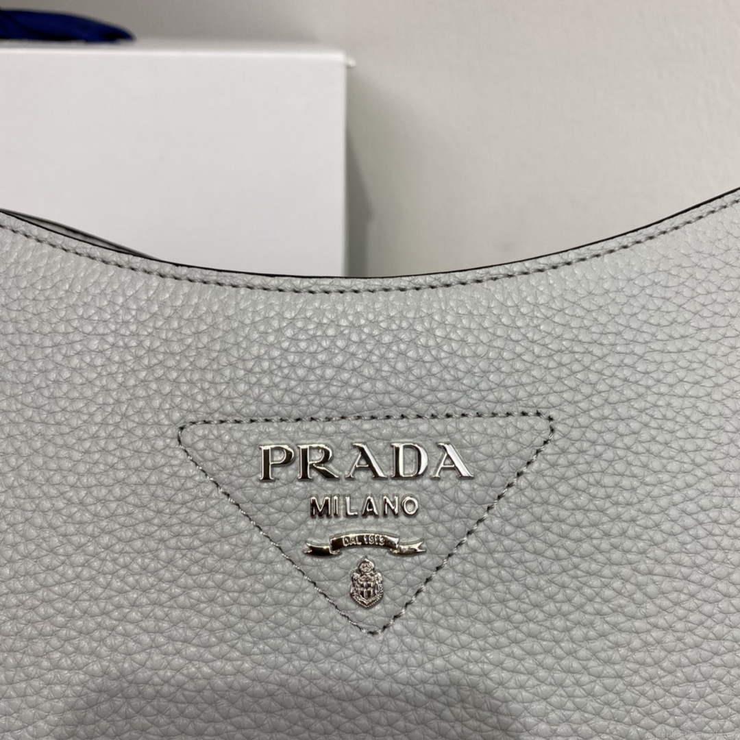Prada Leather hobo bag 1BC073 Gray