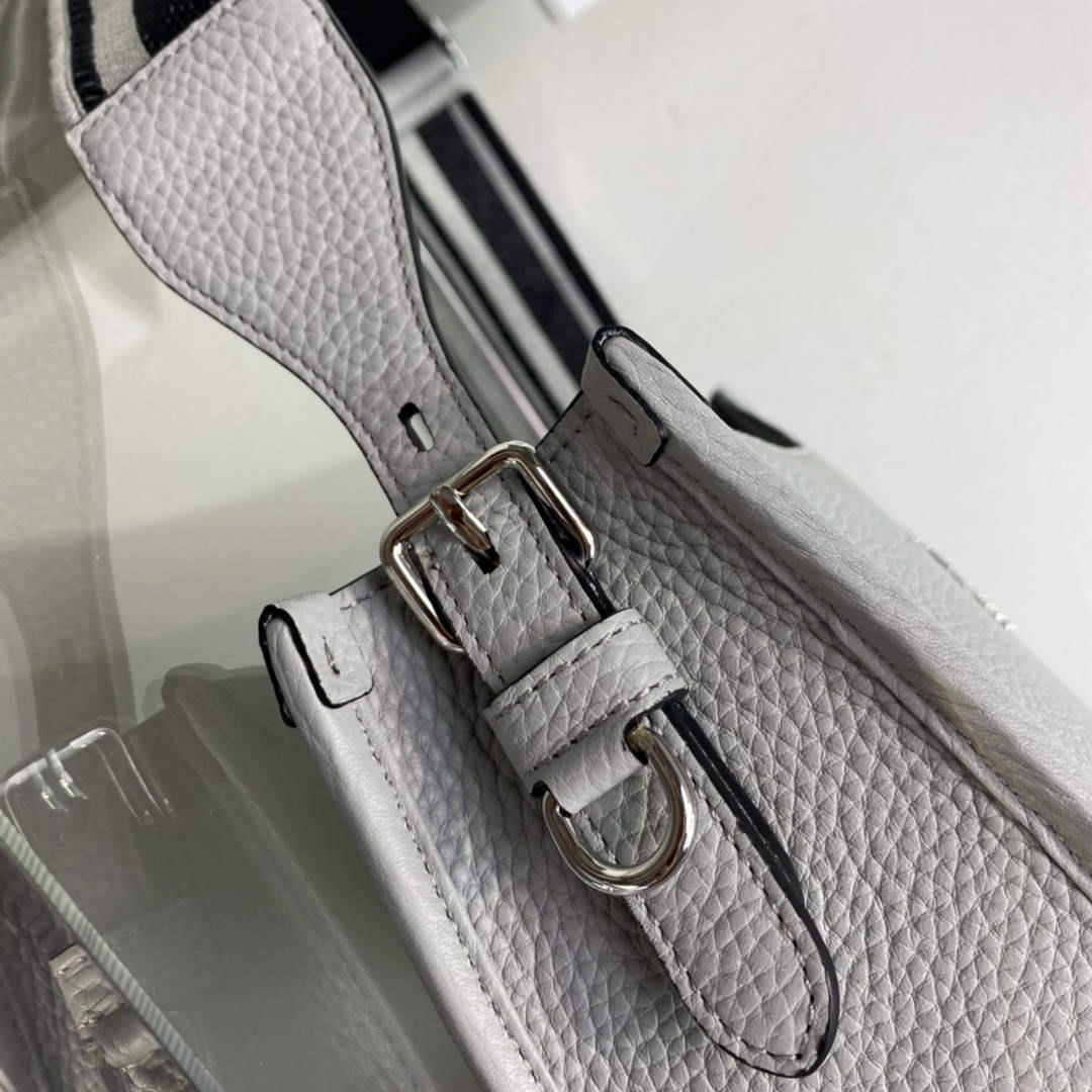Prada Leather hobo bag 1BC073 Gray