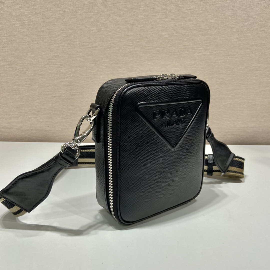 Prada 2VH154 Saffiano leather shoulder bag Black