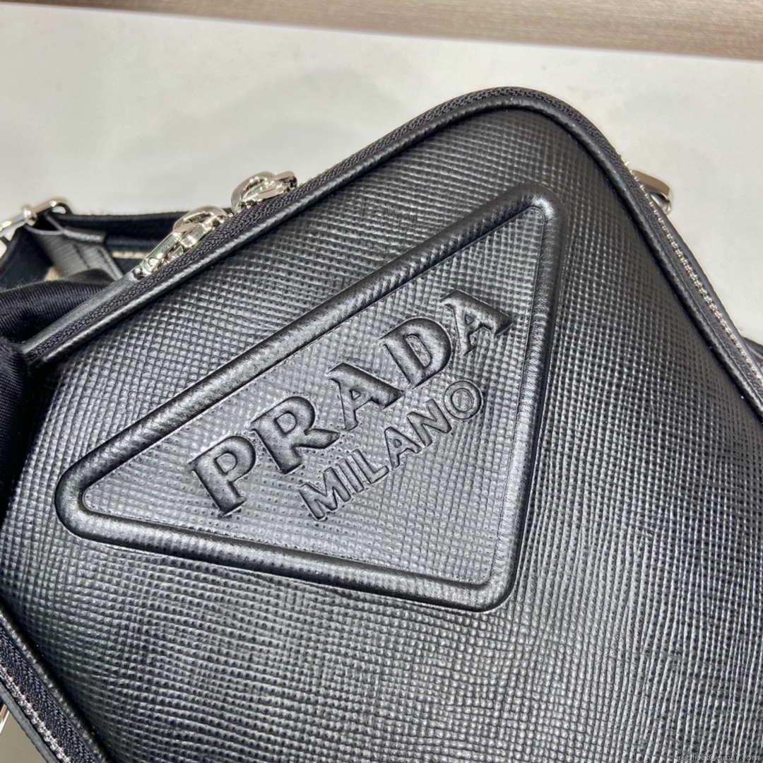 Prada 2VH154 Saffiano leather shoulder bag Black