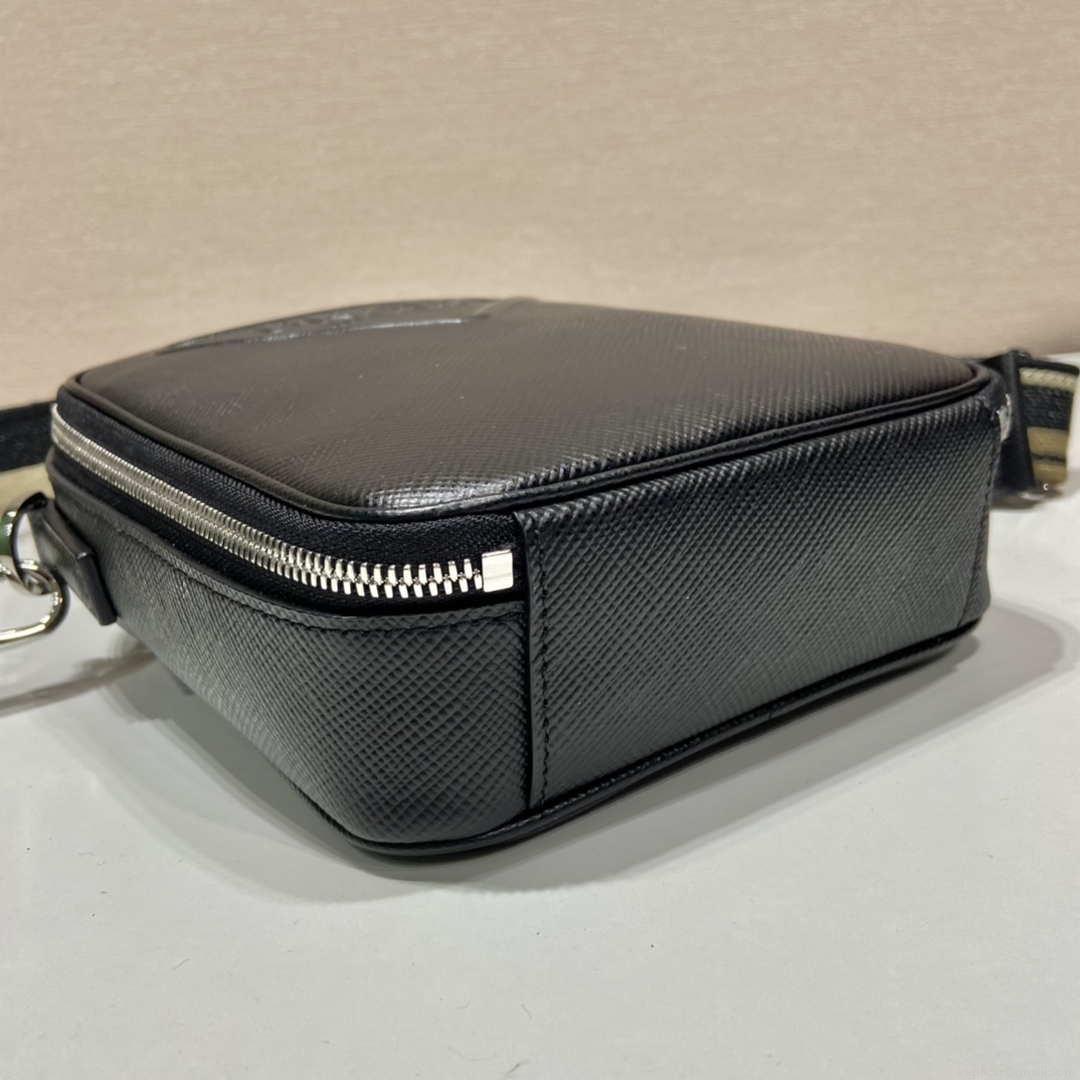 Prada 2VH154 Saffiano leather shoulder bag Black