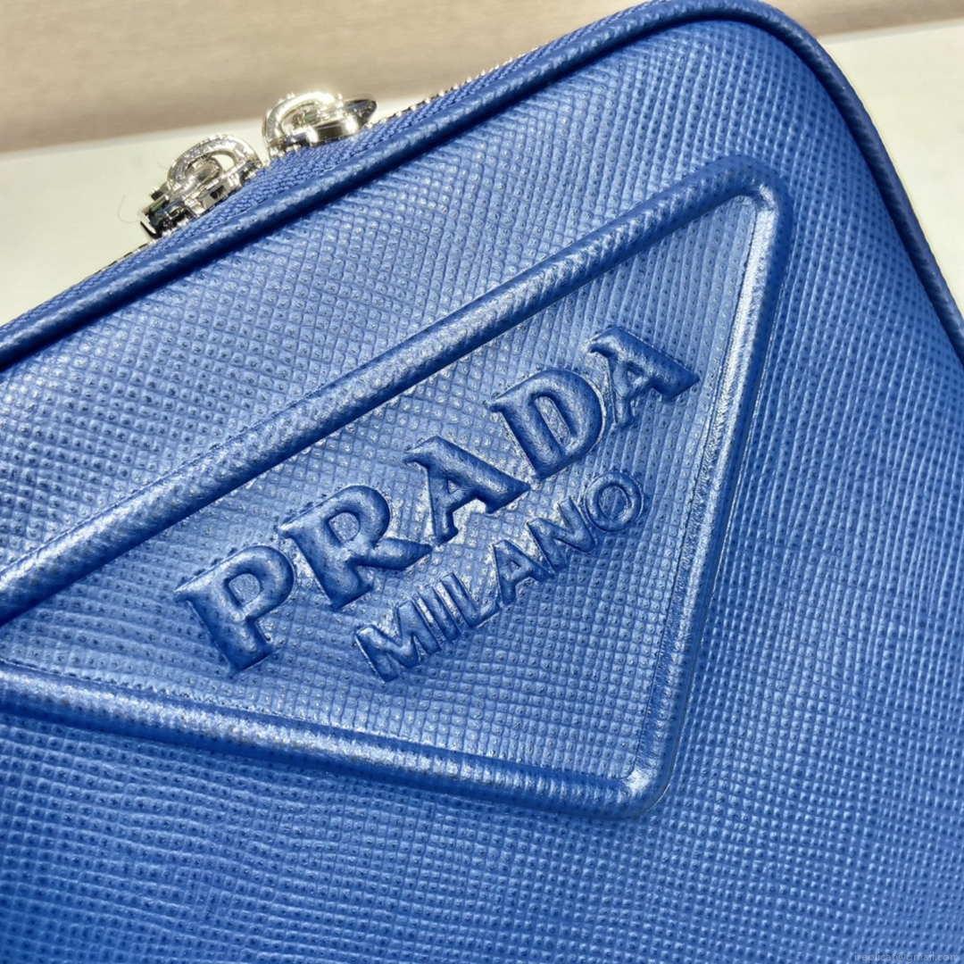 Prada 2VH154 Saffiano leather shoulder bag Blue