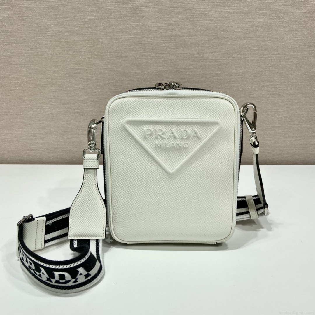 Prada 2VH154 Saffiano leather shoulder bag White