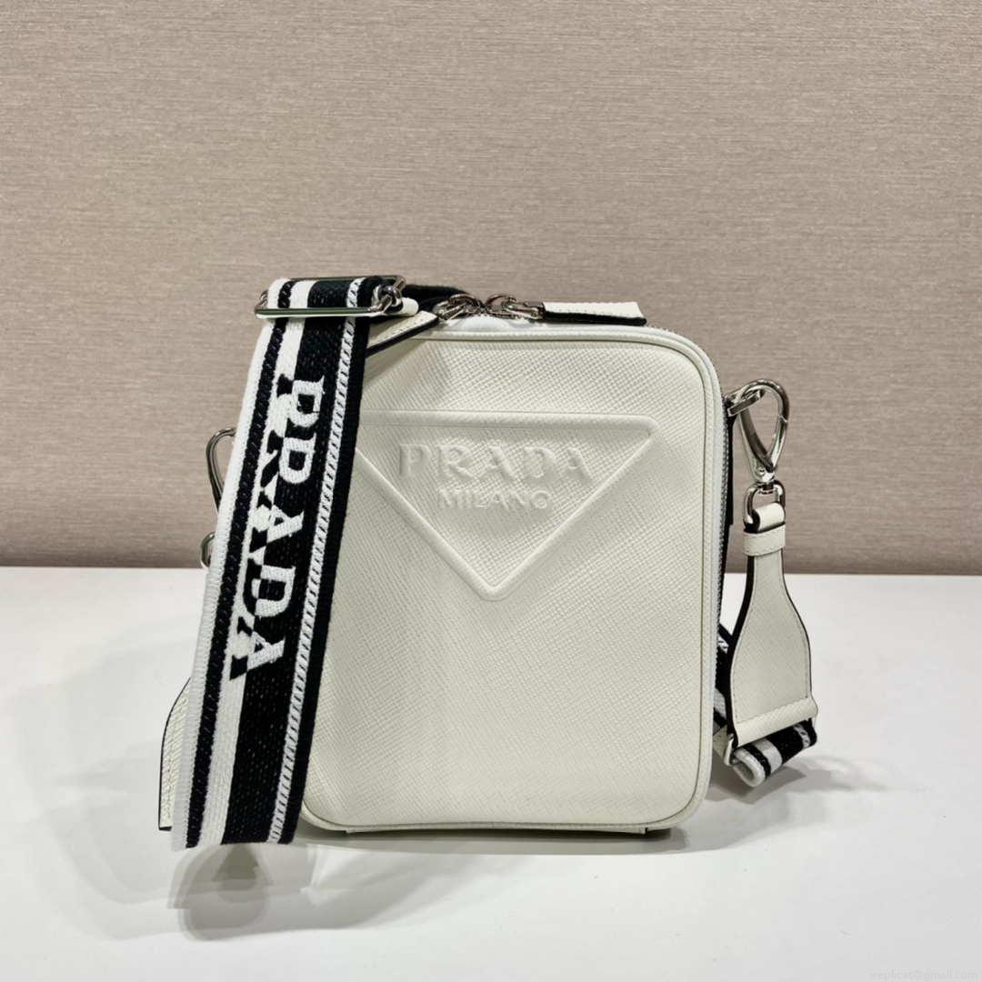 Prada 2VH154 Saffiano leather shoulder bag White