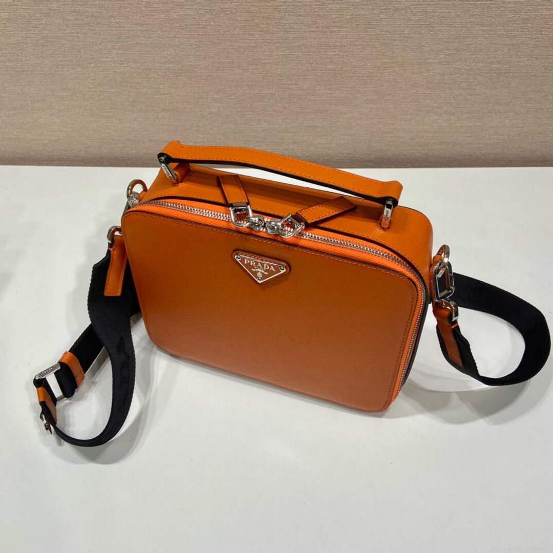 Prada 2VH069 Brique Saffiano leather bag Papaya