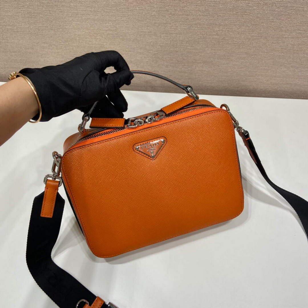 Prada 2VH069 Brique Saffiano leather bag Papaya