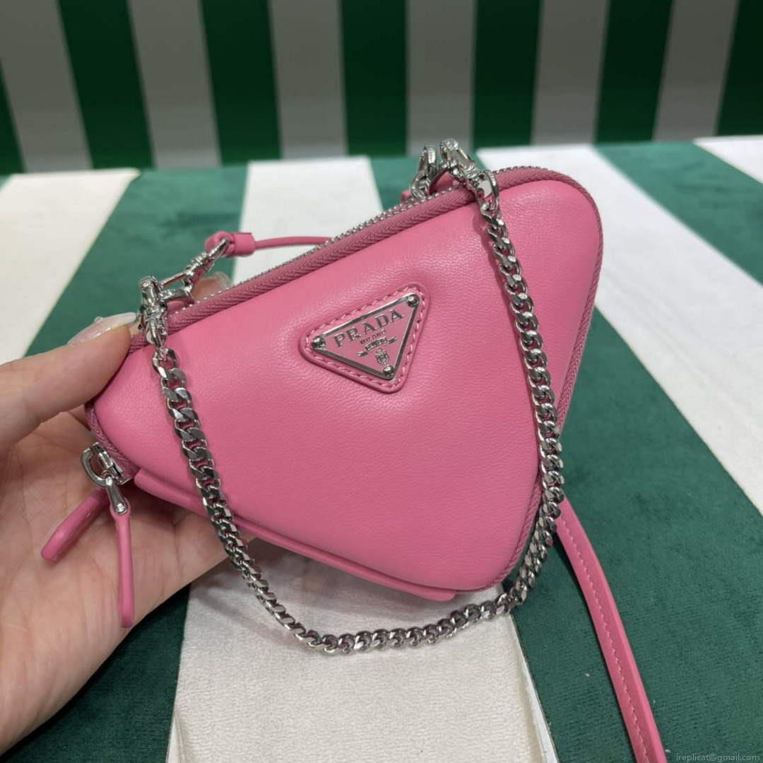 Prada 1NR015 Saffiano leather mini pouch Pink