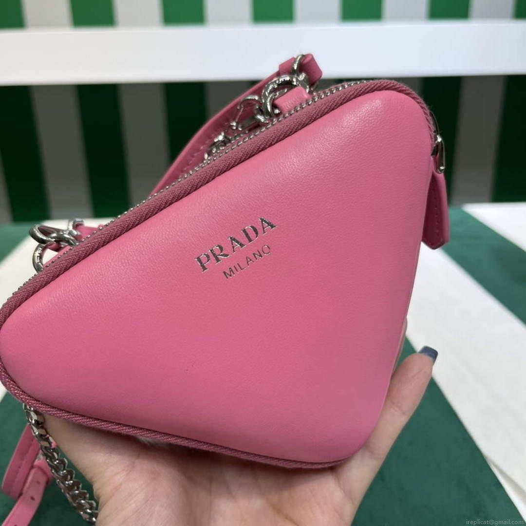 Prada 1NR015 Saffiano leather mini pouch Pink