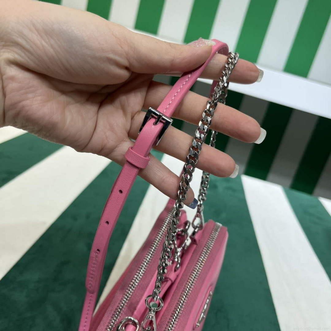 Prada 1NR015 Saffiano leather mini pouch Pink