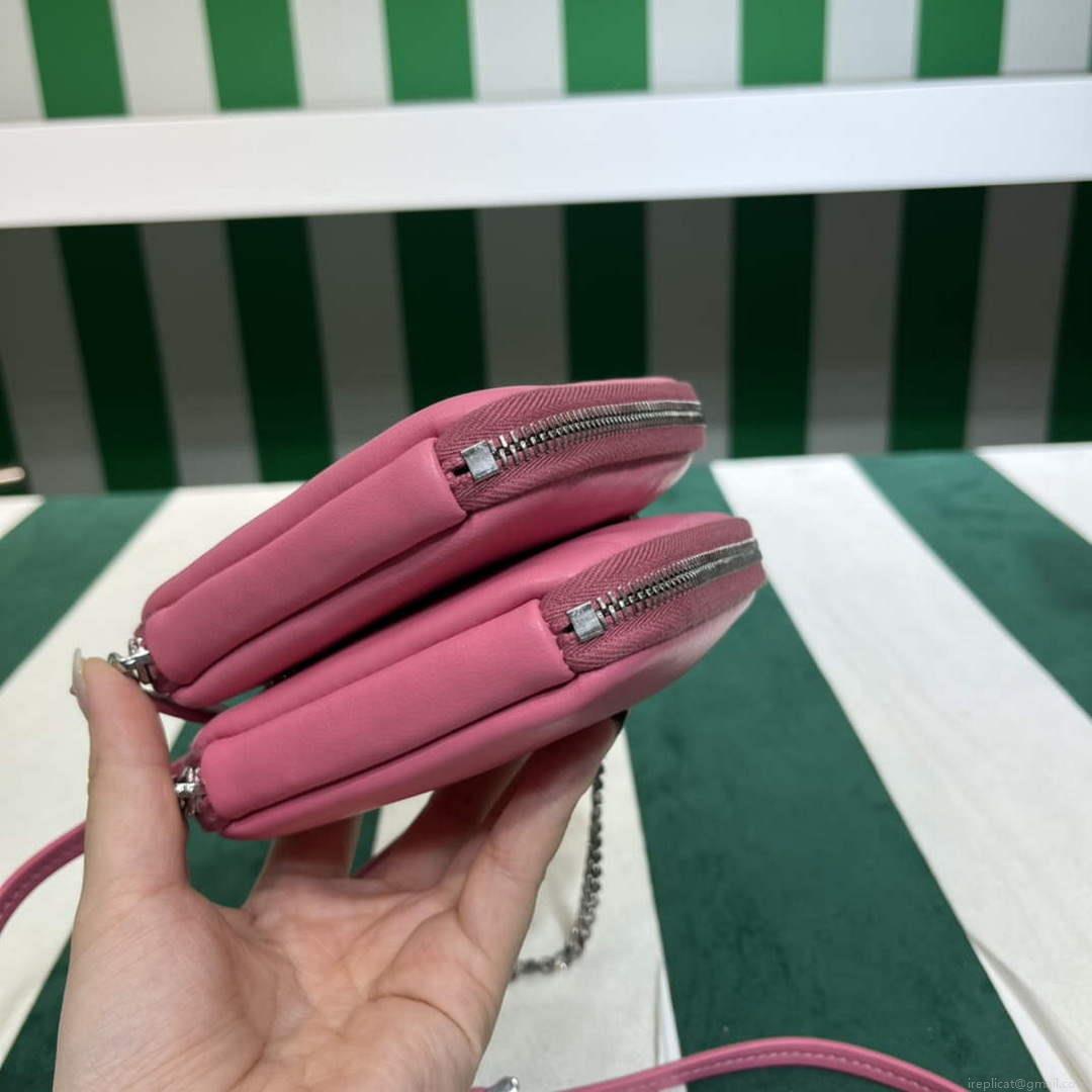 Prada 1NR015 Saffiano leather mini pouch Pink