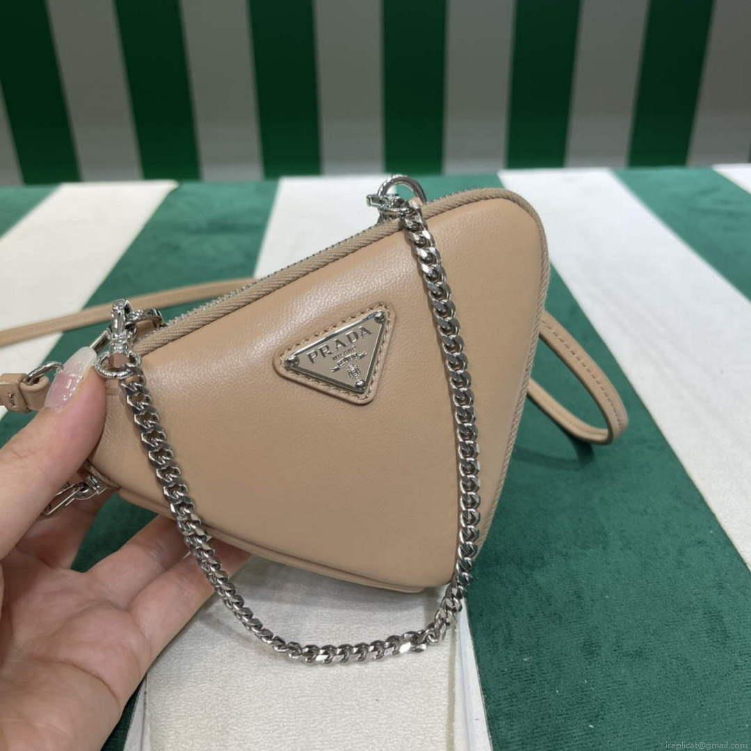 Prada 1NR015 Saffiano leather mini pouch powder pink