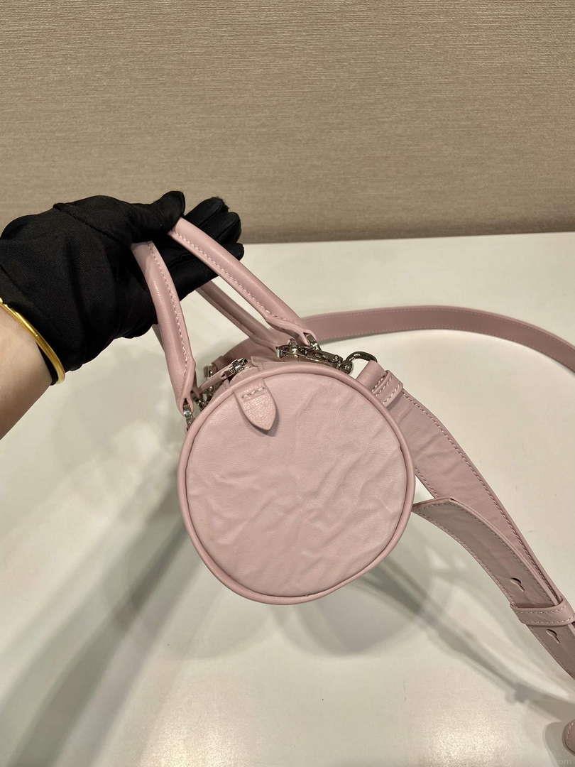 Prada 1BA389 Antique Nappa Leather Handbag Pink