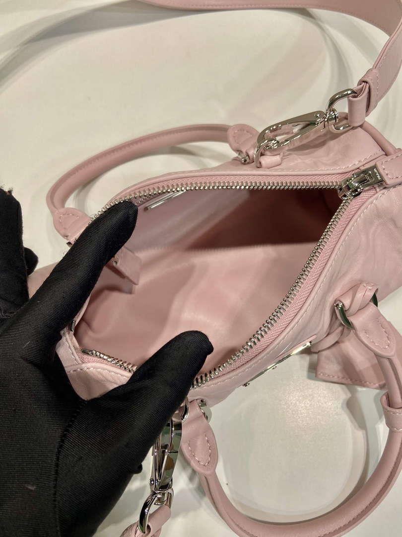 Prada 1BA389 Antique Nappa Leather Handbag Pink