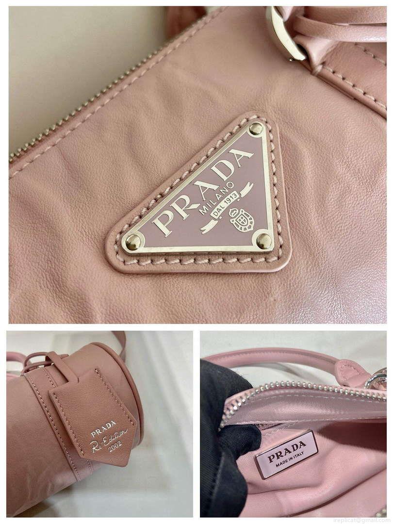 Prada 1BA389 Antique Nappa Leather Handbag Pink