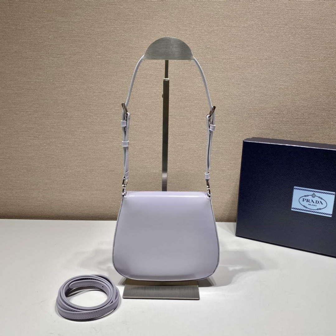 Prada 1BH188 Prada Cleo Brushed Leather Mini Bag Purple