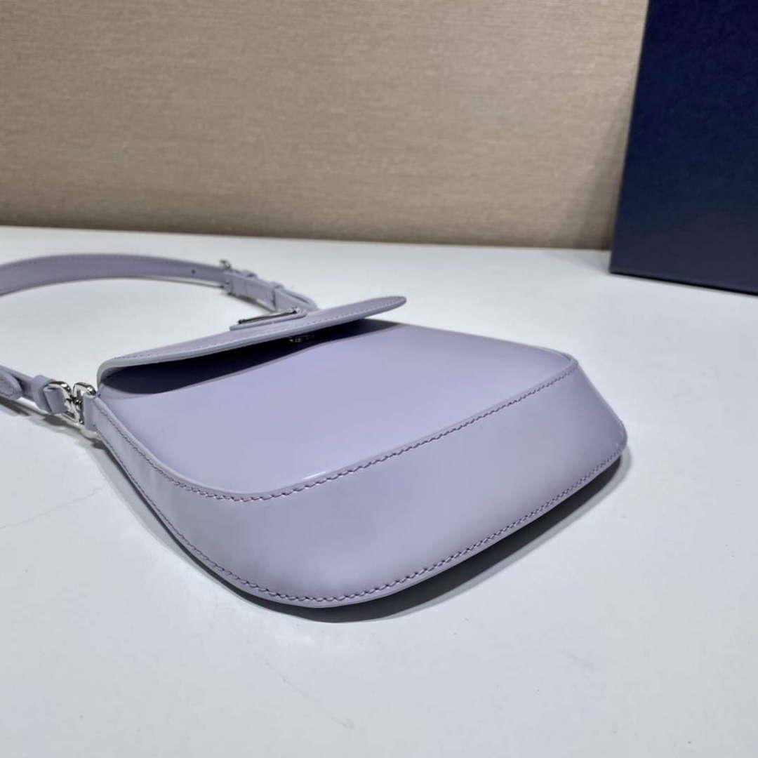 Prada 1BH188 Prada Cleo Brushed Leather Mini Bag Purple